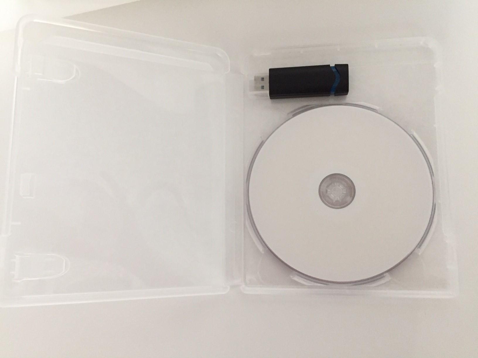 DVD und USB Hülle transparent für 1 CD/DVD und 1 USB Stick