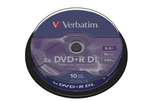 10 DVD+R Double Layer Verbatim, 8x, 8.5 GB, auf Spindel
