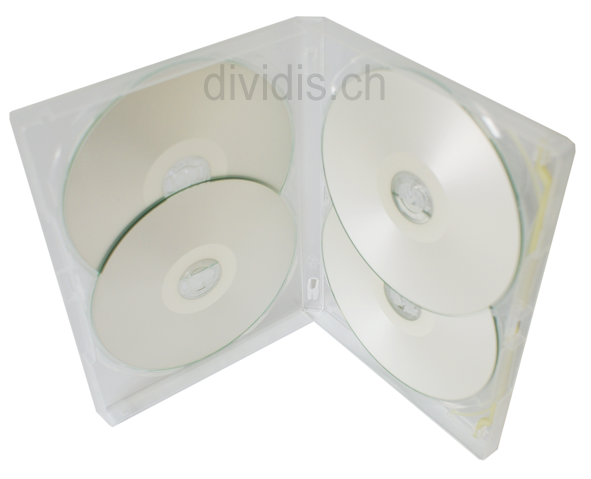 Amaray DVD Hülle, transparent, 15 mm, für 4 Discs