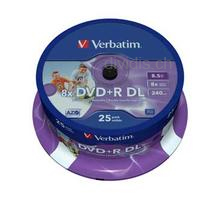 25 DVD+R DL Verbatim, 8x, 8.5GB, weiss, bedruckbar