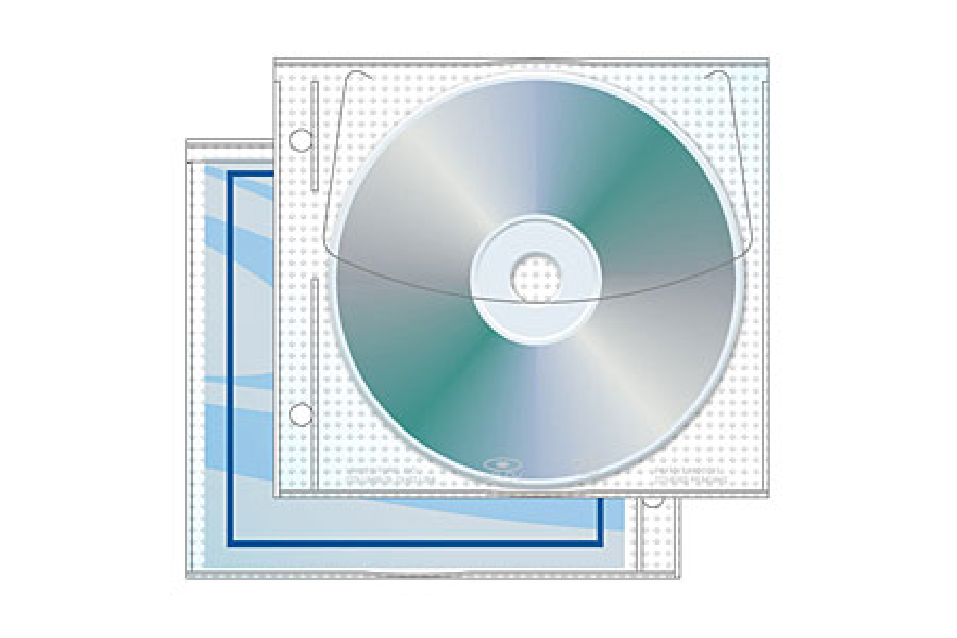CD/DVD Ringbuchhülle für 1-2 Discs, transparent, mit Vlies