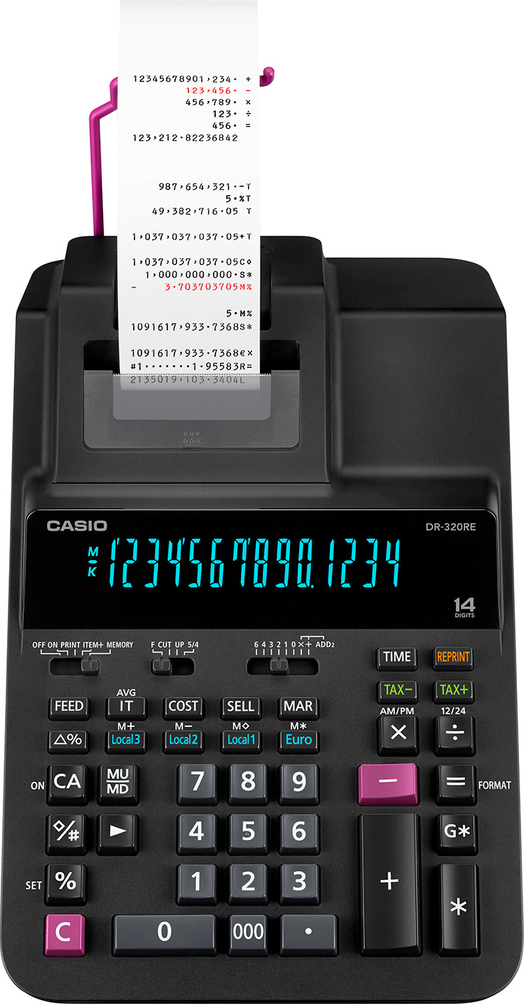 CASIO Tischrechner druckend DR320RE 14-stellig schwarz