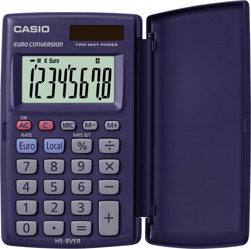 CASIO Taschenrechner HS-8VER HS-8VER Solar, 8-stellig dunkelblau