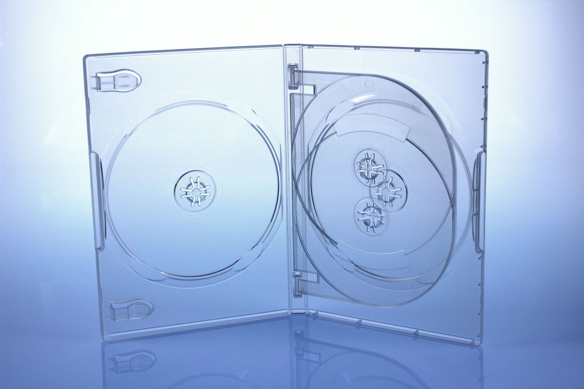 DVD Hülle, transparent, 14mm, für 4 Discs