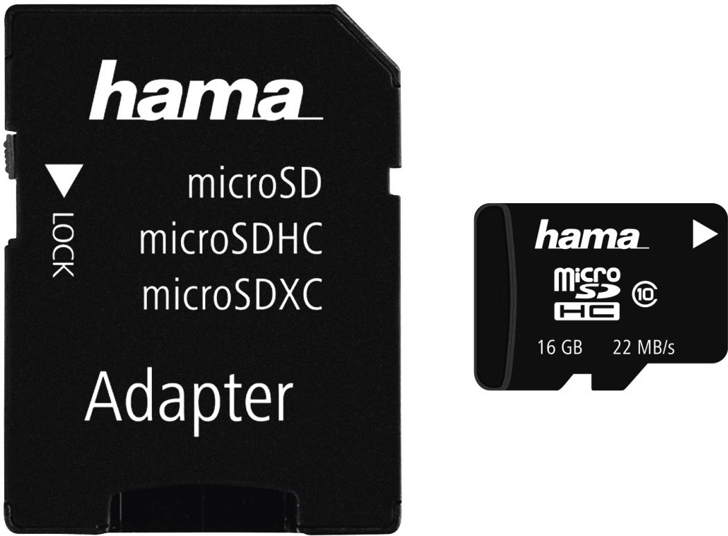 HAMA microSDHC 16GB 108088 Class 10 22 MB/s, Adapter