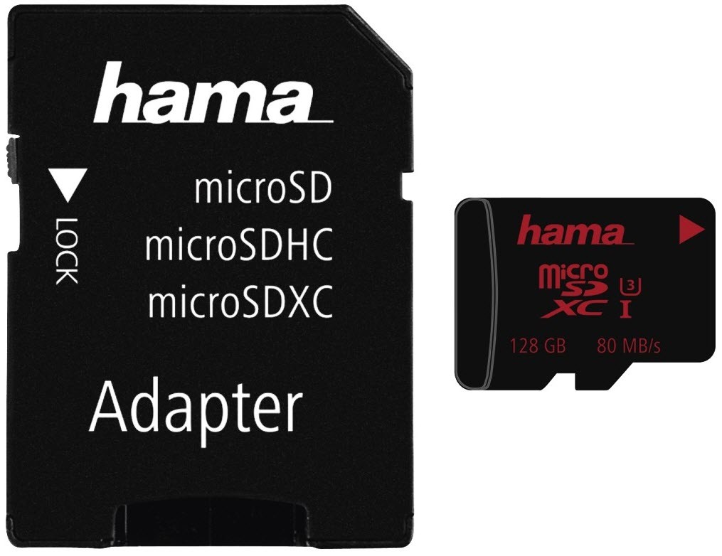 HAMA microSDXC 128GB UHS Speed 181002 Class 3 UHS-I 80MB/s, Adapter