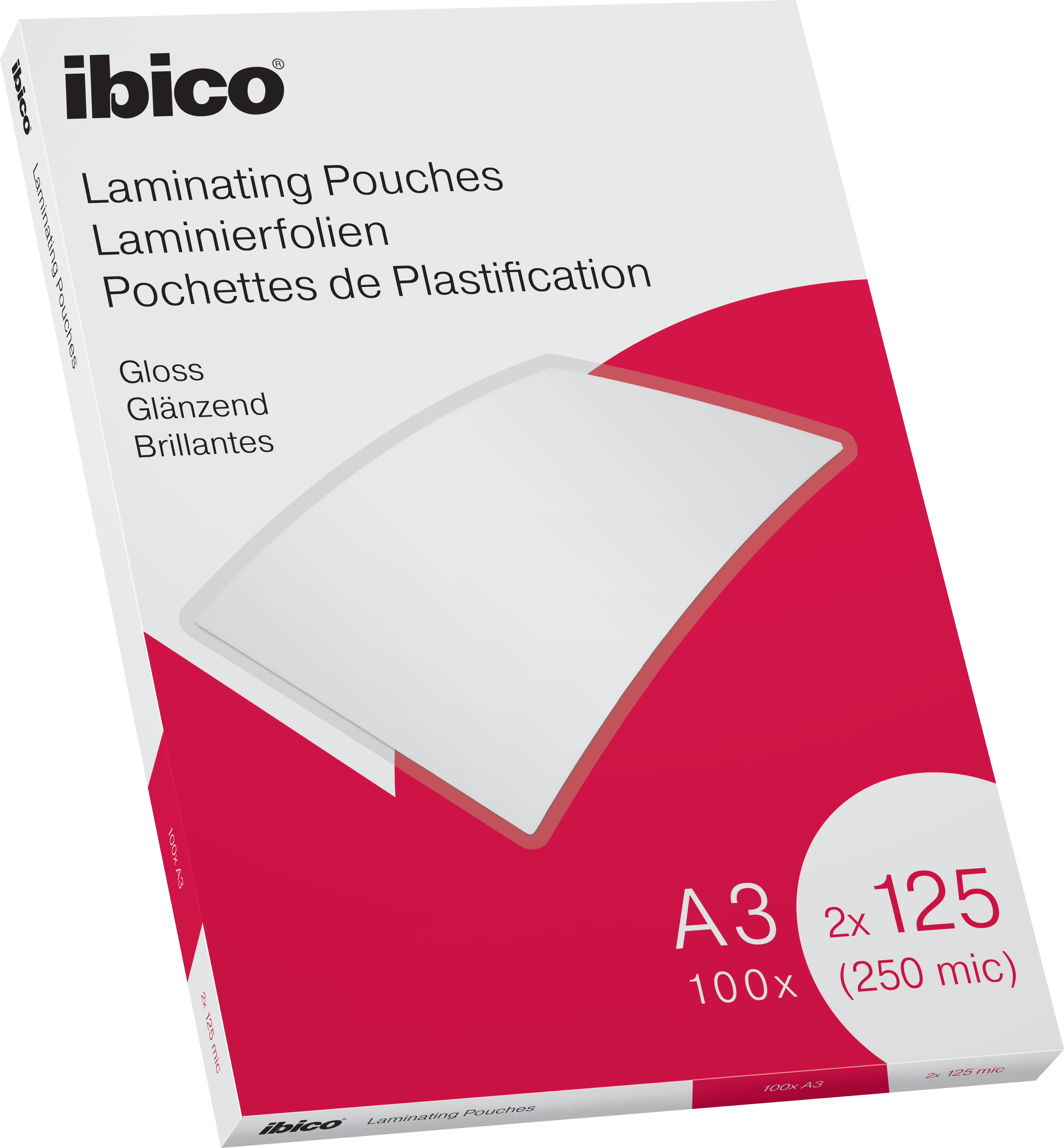 IBICO Laminiertaschen A3 627321 2x125my, glanz 100 Stück
