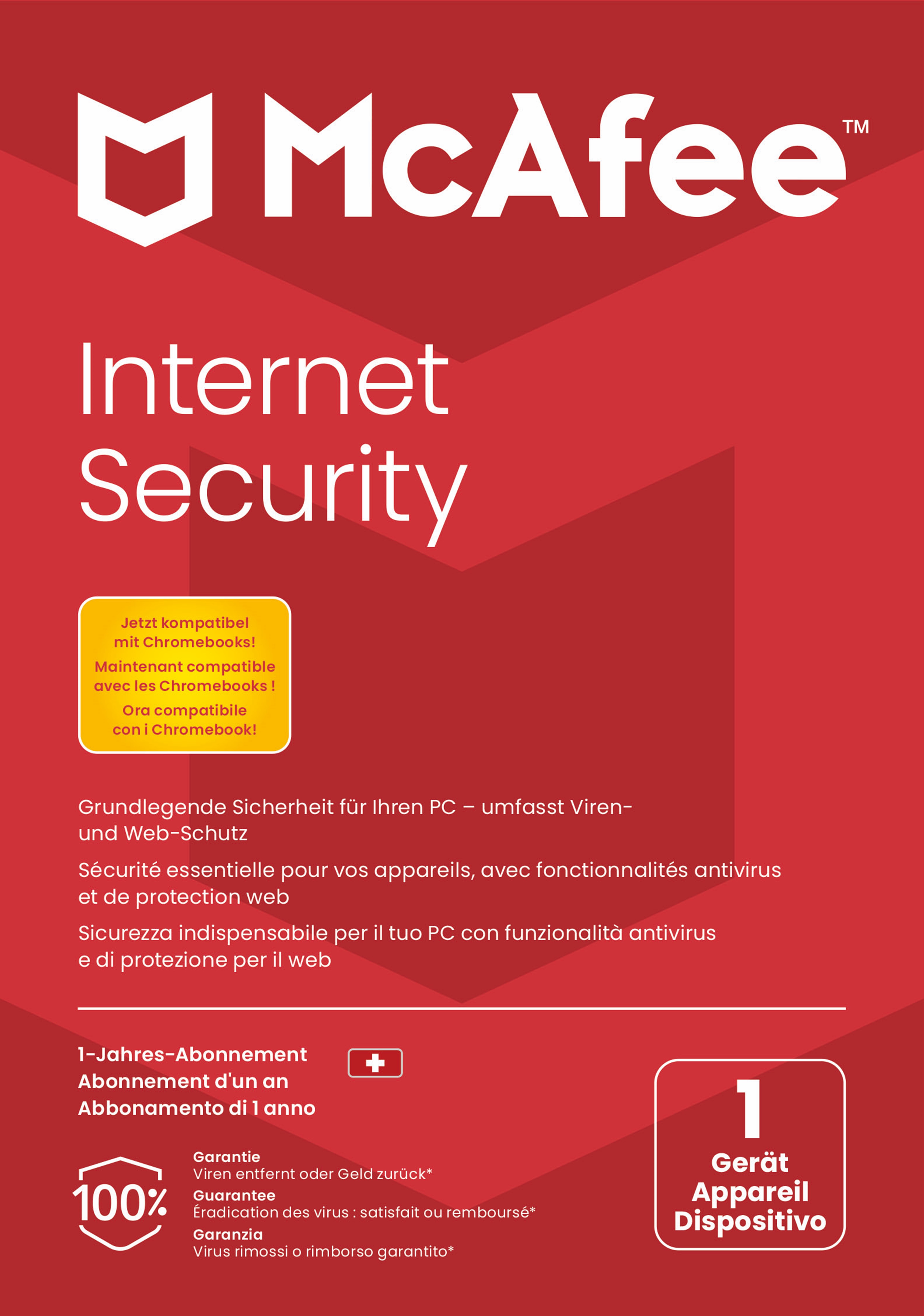 MCAFEE Internet Security MIS21MNR1 1 Device (Code in a box)