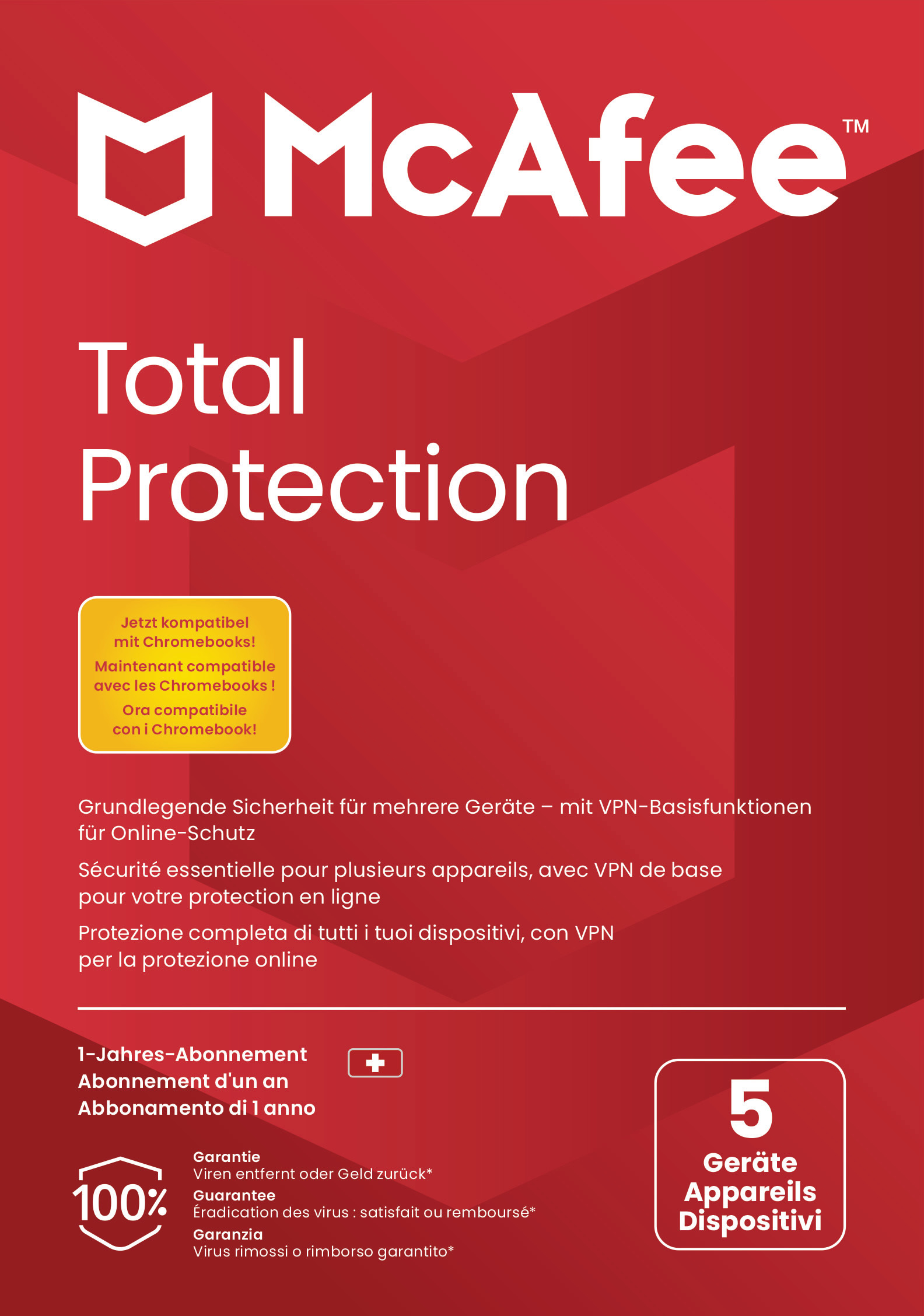 MCAFEE Total Protection MTP21MNR5 5 Devices (Code in a box)