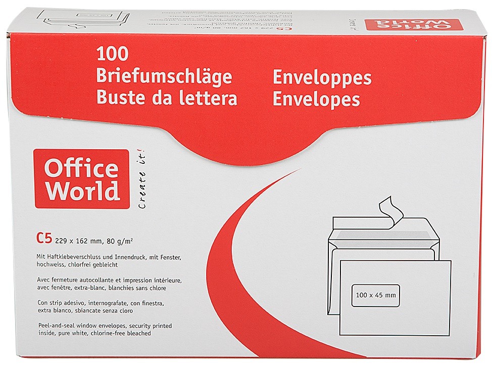 OFFICE WO Couvert 25856 C5 80g Fenster links 100S.