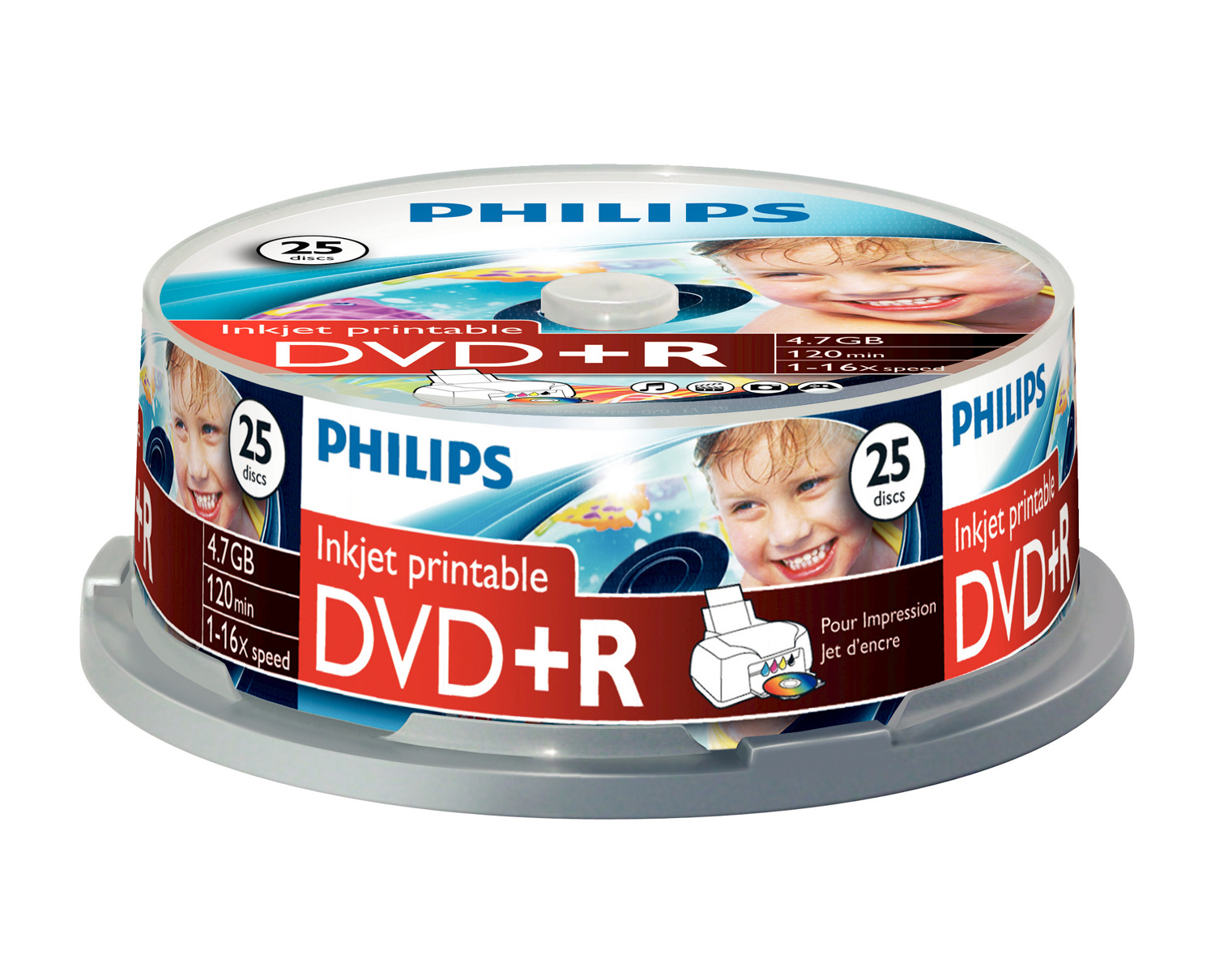 PHILIPS DVD+R DR4I6B25F 25er Spindel bedruckbar