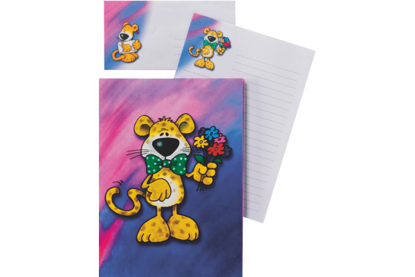 ROOST Papier/Couverts Leopard 180376 80g, pink/blau 2x10 Stück