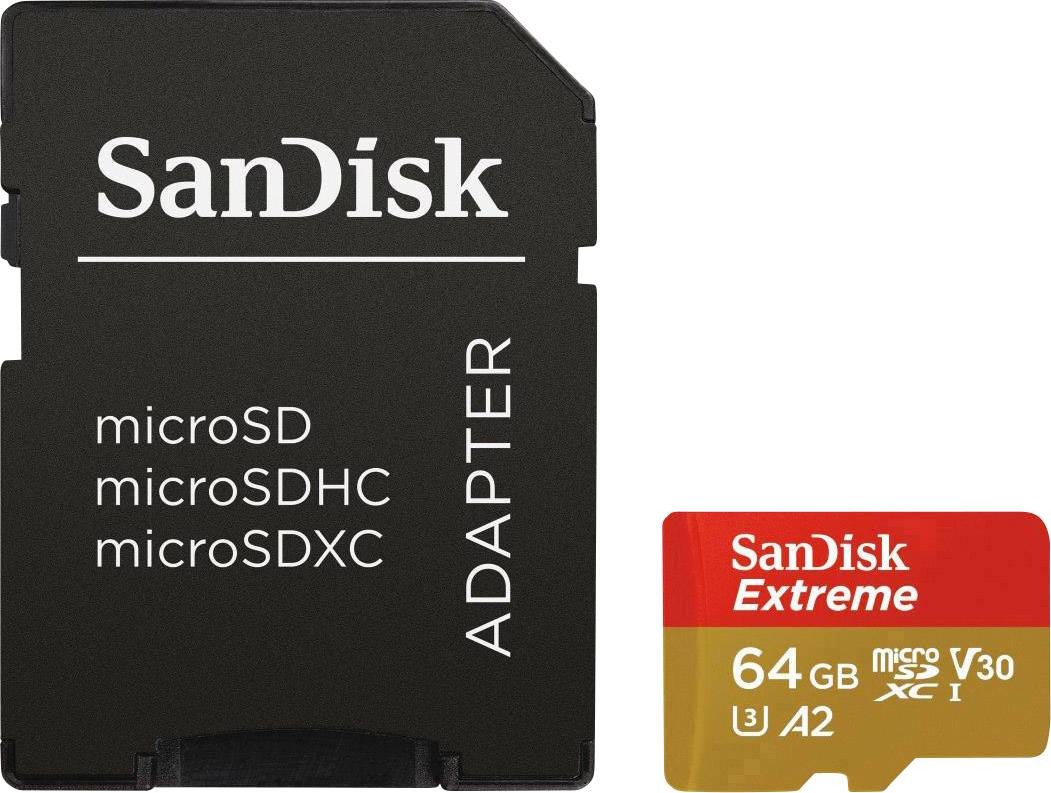 SANDISK microSDXC Extreme 64GB SDSQXA2-0 A2/V30/U3/UHS-I/C10/W60/R160