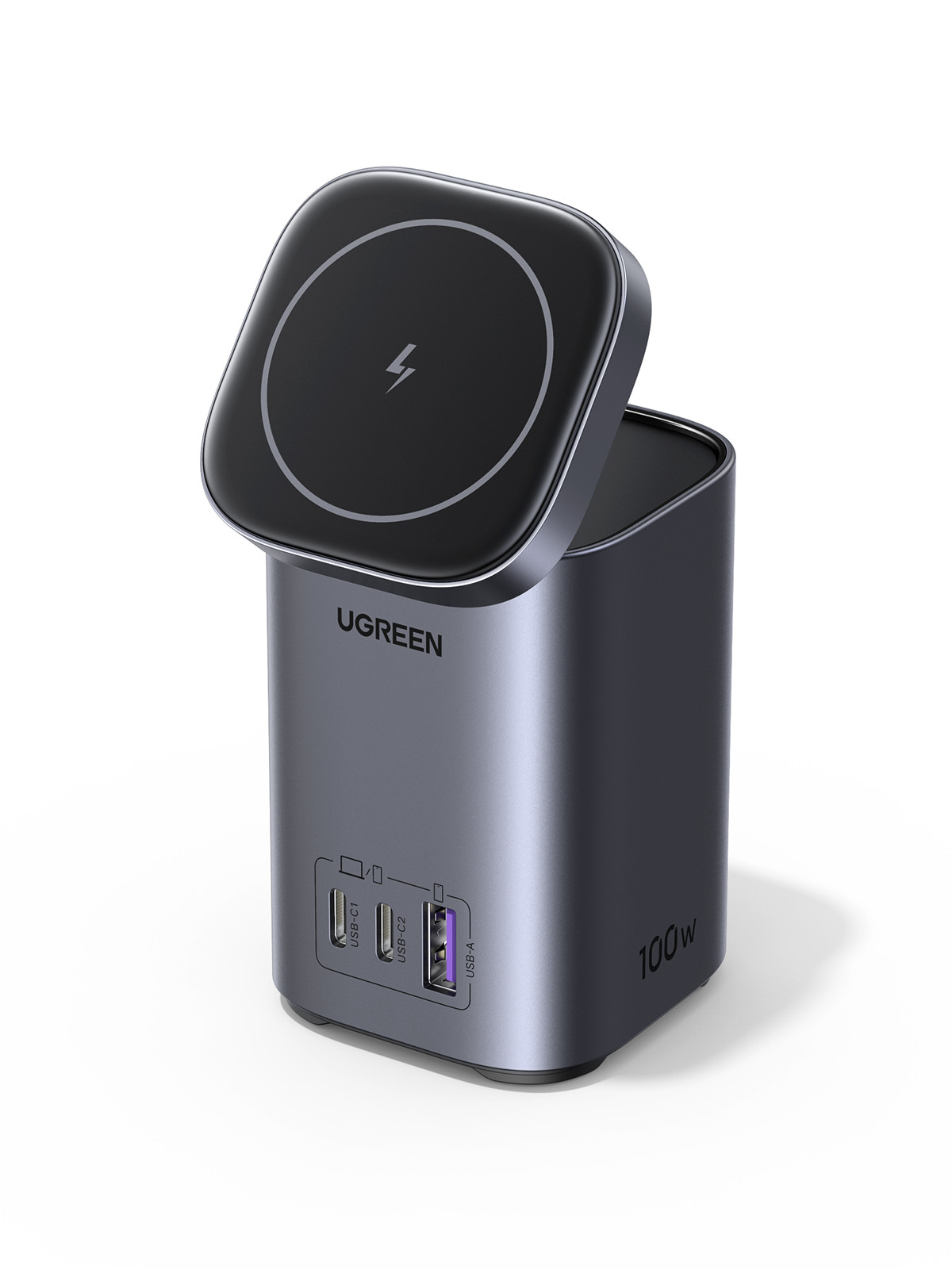 UGREEN USB Deskt.Magn.Charg.Nexode 15076 Wireless,100W, 3-Port,PD,GaN